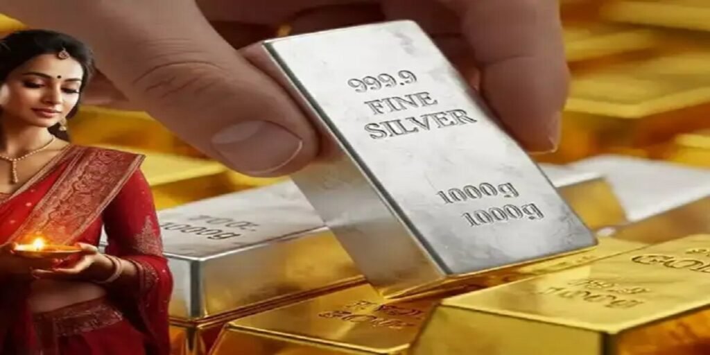Gold-Silver Rate on Dhanteras : धनतेरस से पहले सोने में उछाल, 3200 रुपये महंगा हुआ सोना, चांदी में 7 हजार रुपये की गिरावट