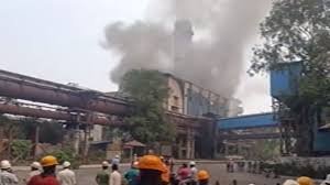 भिलाई स्टील प्लांट टरबाइन में ब्लास्ट के बाद आग हादसे में सात मजदूर घायल