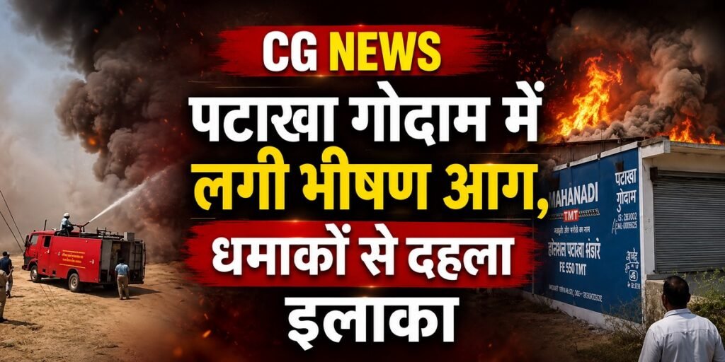आग का तांडव! पटाखा गोदाम में लगी भीषण आग, धमाकों से मची अफरा-तफरी