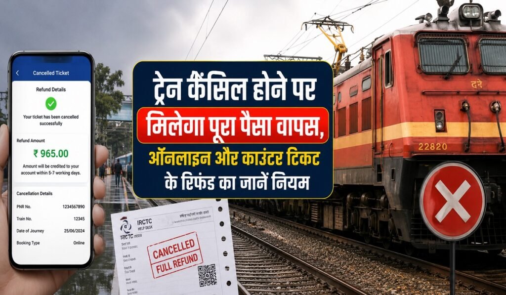 Cancelled Train Ticket Refund: ट्रेन कैंसिल होने पर मिलेगा पूरा पैसा वापस, ऑनलाइन और काउंटर टिकट के रिफंड का जानें नियम