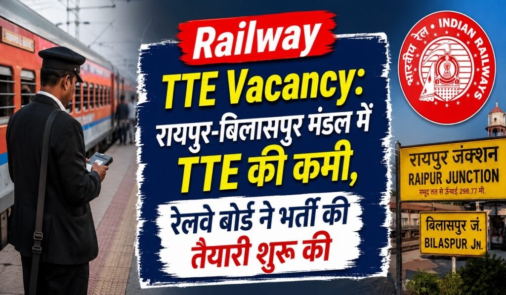 Railway TTE Vacancy: रायपुर-बिलासपुर मंडल में TTE की कमी, रेलवे बोर्ड ने भर्ती की तैयारी शुरू की