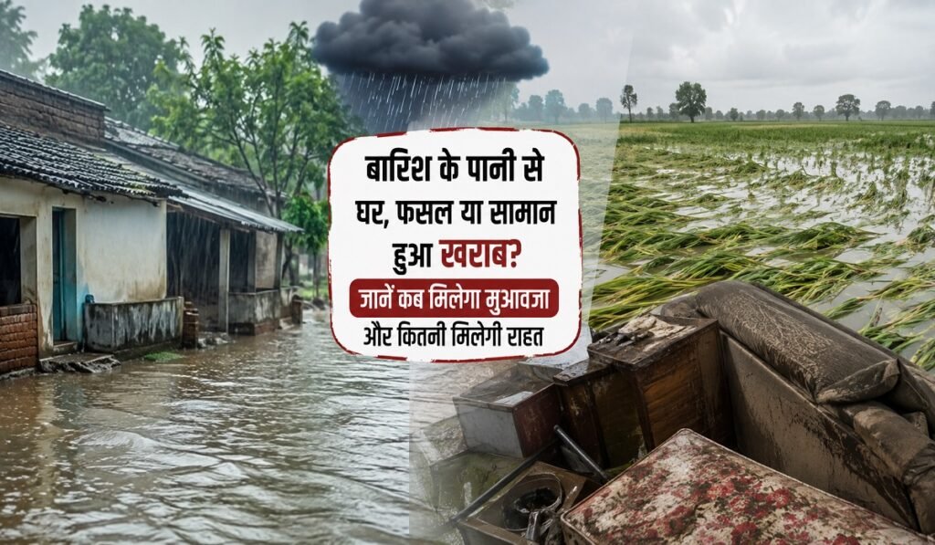बारिश के पानी से घर, फसल या सामान हुआ खराब? जानें कब मिलेगा मुआवजा और कितनी मिलेगी राहत