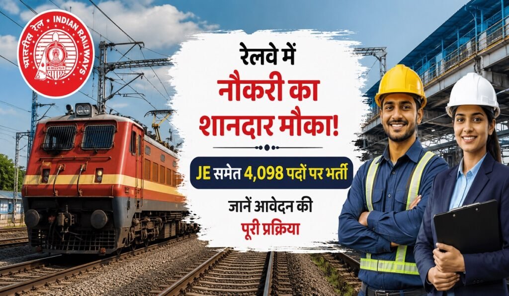 RRB JE Vacancy 2026: रेलवे में नौकरी का शानदार मौका! JE समेत 4,098 पदों पर भर्ती, जानें आवेदन की पूरी प्रक्रिया