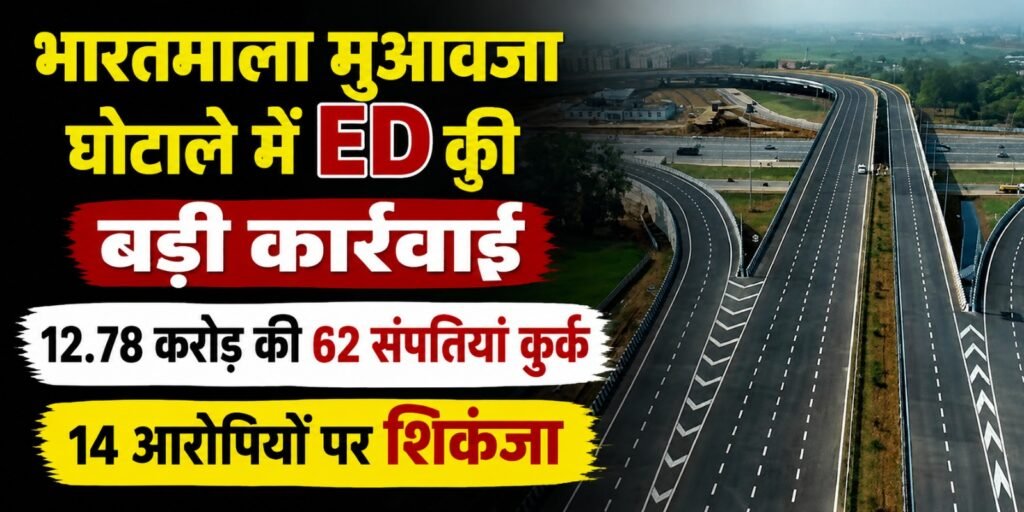 भारतमाला मुआवजा घोटाले में ED की बड़ी कार्रवाई, 12.78 करोड़ की 62 संपत्तियां कुर्क; 14 आरोपियों पर शिकंजा