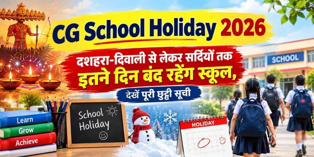 CG School Holiday 2026: दशहरा-दिवाली से लेकर सर्दियों तक इतने दिन बंद रहेंगे स्कूल, देखें पूरी छुट्टी
