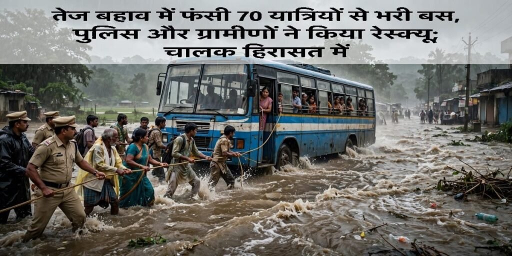 CG News: तेज बहाव में फंसी 70 यात्रियों से भरी बस, पुलिस और ग्रामीणों ने किया रेस्क्यू; चालक हिरासत में