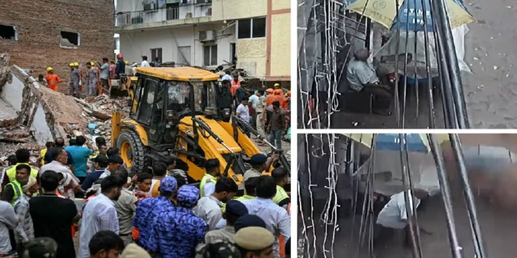 Delhi Building Collapse: सत्य निकेतन इमारत हादसे का LIVE वीडियो – 6 की मौत, मलबे में रेस्क्यू टीम का अभियान जारी