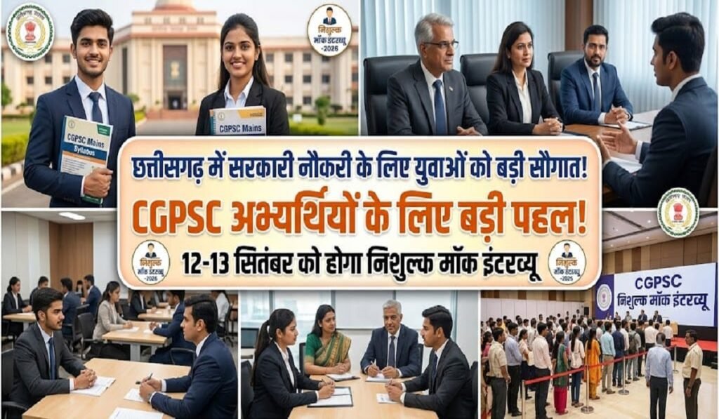 CGPSC अभ्यर्थियों के लिए बड़ी पहल! 12-13 सितंबर को होगा निशुल्क मॉक इंटरव्यू