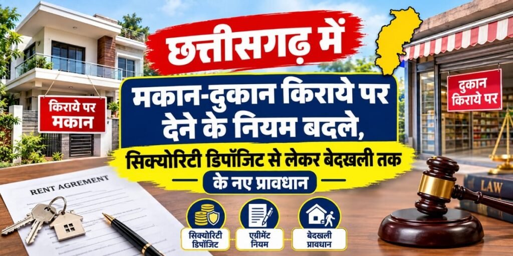 CG News: छत्तीसगढ़ में मकान-दुकान किराये पर देने के नियम बदले, सिक्योरिटी डिपॉजिट से लेकर बेदखली तक के नए प्रावधान