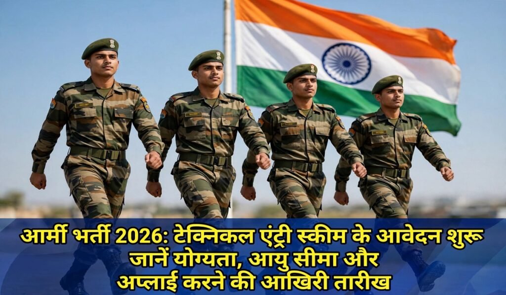 Army Recruitment 2026: टेक्निकल एंट्री स्कीम के आवेदन शुरू, जानें योग्यता, आयु सीमा और अप्लाई करने की आखिरी तारीख