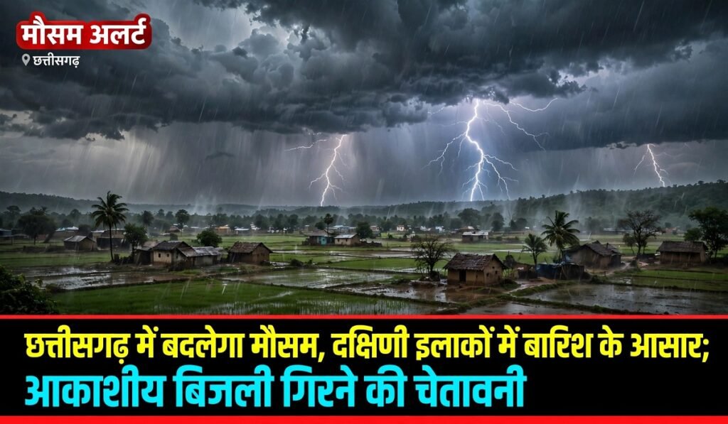 CG Weather Update: छत्तीसगढ़ में बदलेगा मौसम, दक्षिणी इलाकों में बारिश के आसार; आकाशीय बिजली गिरने की चेतावनी