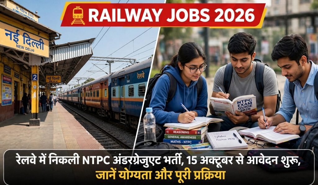 RRB NTPC UG Notification 2026: रेलवे में निकली NTPC अंडरग्रेजुएट भर्ती, 15 अक्टूबर से आवेदन शुरू, जानें योग्यता और पूरी प्रक्रिया