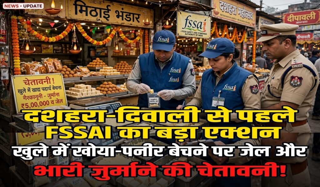 FSSAI Guidelines: दशहरा-दिवाली से पहले FSSAI का बड़ा एक्शन, खुले में खोया-पनीर बेचने पर जेल और भारी जुर्माने की चेतावनी!