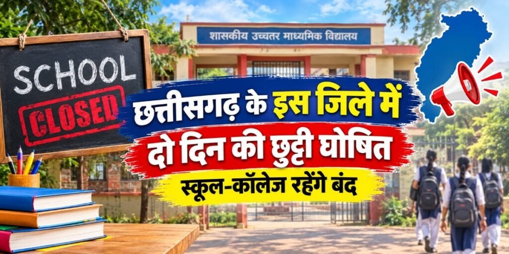 Chhattisgarh Local Holidays: छत्तीसगढ़ के इस जिले में दो दिन की छुट्टी घोषित, स्कूल-कॉलेज रहेंगे बंद