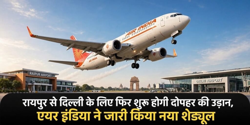 Raipur Airport Winter Schedule: रायपुर से दिल्ली के लिए फिर शुरू होगी दोपहर की उड़ान, एयर इंडिया ने जारी किया नया शेड्यूल