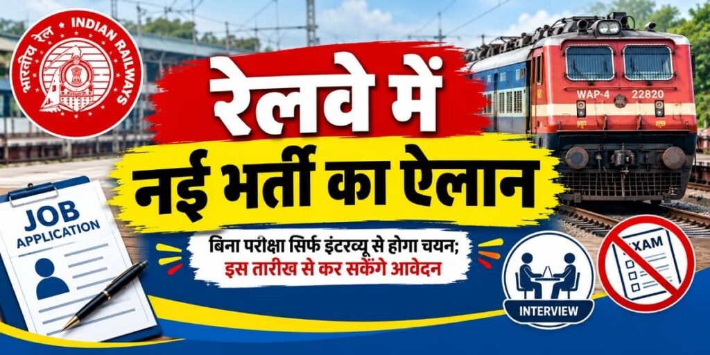 Railway Vacancy 2026: रेलवे में नई भर्ती का ऐलान, बिना परीक्षा सिर्फ इंटरव्यू से होगा चयन; इस तारीख से कर सकेंगे आवेदन