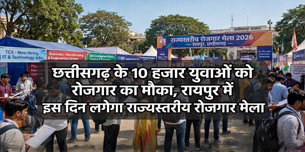छत्तीसगढ़ के 10 हजार युवाओं को रोजगार का मौका, रायपुर में इस दिन लगेगा राज्यस्तरीय रोजगार मेला