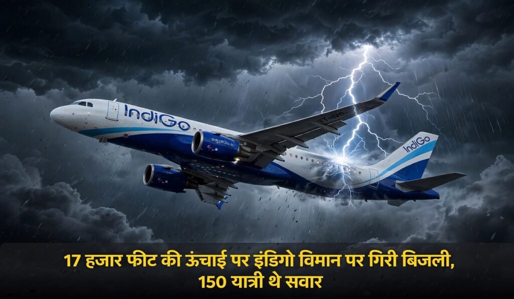 आसमान में बड़ा झटका! 17 हजार फीट की ऊंचाई पर इंडिगो विमान पर गिरी बिजली, 150 यात्री थे सवार